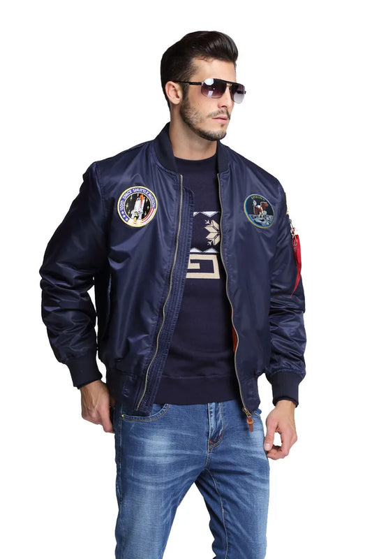 2023 Apollo Space Shuttle MA1 Bomber Jacket – Thin Flight Pilot Jacket for Men