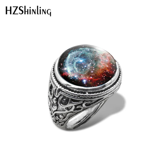 Orion Nebula Galaxy Ring – Vintage Space-Themed Handmade Jewelry