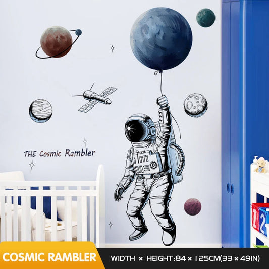3D Astronaut Wall Sticker – Space Theme Décor for Bedrooms & Living Rooms