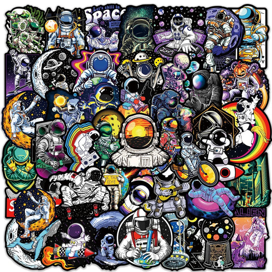 Outer Space Astronaut Stickers – 10/30/50PCS Waterproof Decals
