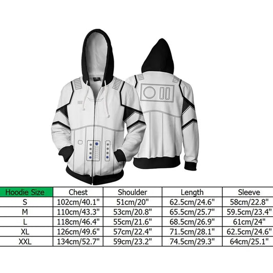 White Trooper Cosplay Jumpsuit – Adult Space Battle Costume for Men
