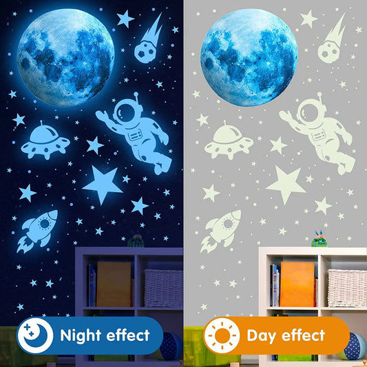 Glow-in-the-Dark Galaxy Wall Stickers – 531pcs Stars & Planets Set