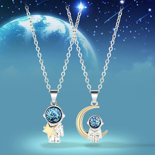 Astronaut Couple Necklace Set