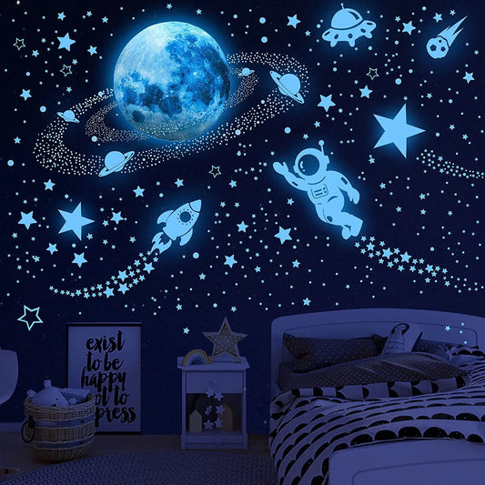 Glow-in-the-Dark Galaxy Wall Stickers – 531pcs Stars & Planets Set