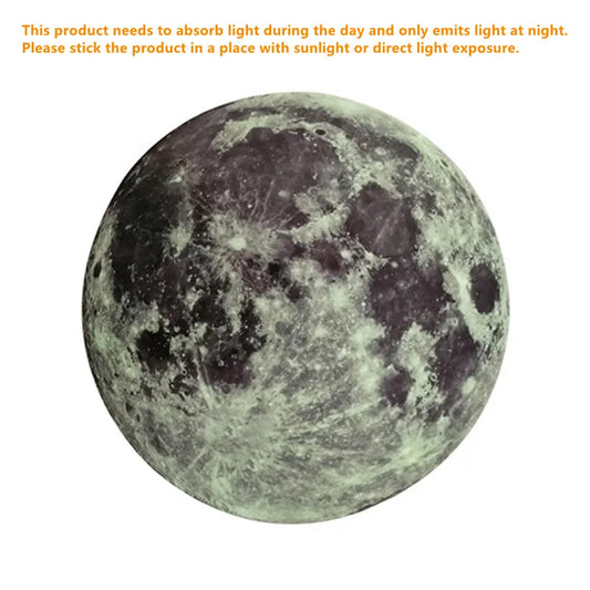 3D Luminous Moon Wall Sticker – Glow-in-the-Dark Décor for Kids’ Rooms