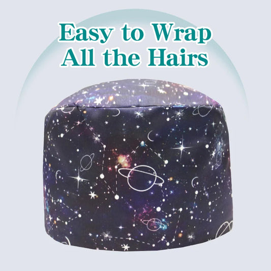 Starry Sky Scrub Cap – Space Pattern Surgical Hat for Healthcare Workers