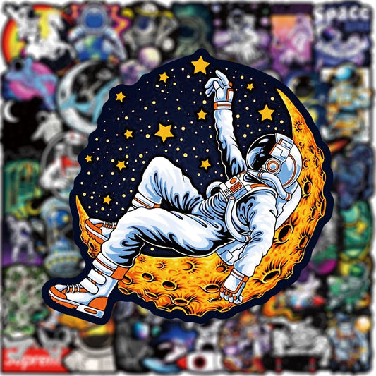 Outer Space Astronaut Stickers – 10/30/50PCS Waterproof Decals