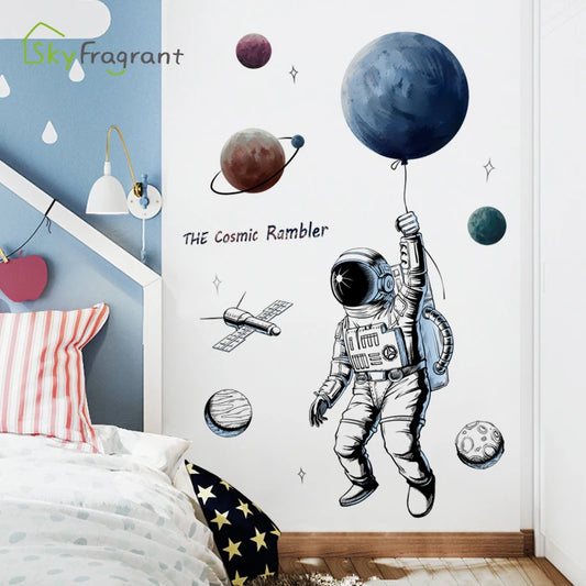 3D Astronaut Wall Sticker – Space Theme Décor for Bedrooms & Living Rooms