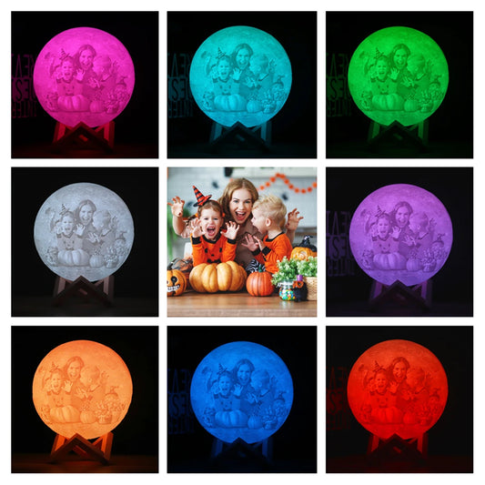 Custom 3D Moon Lamp – Personalized Photo/Text LED Night Light