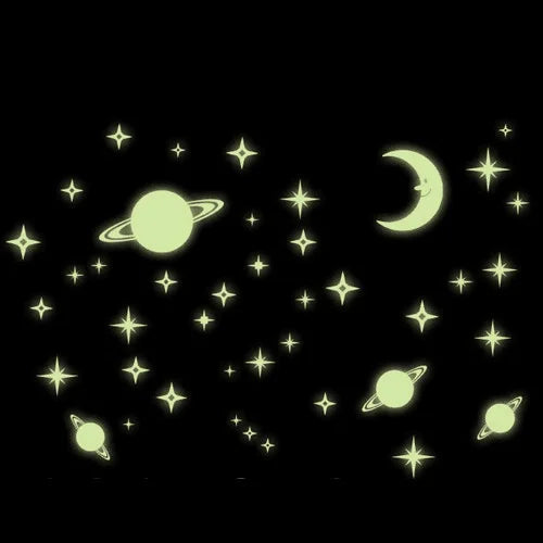 Universe Starry Sky Luminous Wall Stickers – Glow-in-Dark Space Decor