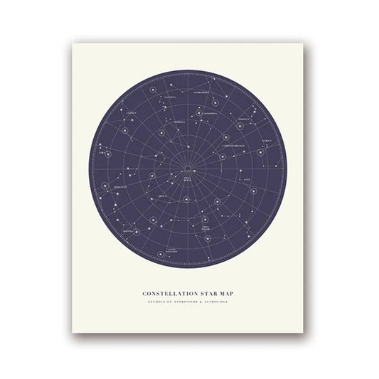 Constellation Map Universe Canvas Art – Galaxy DIY Modern Poster