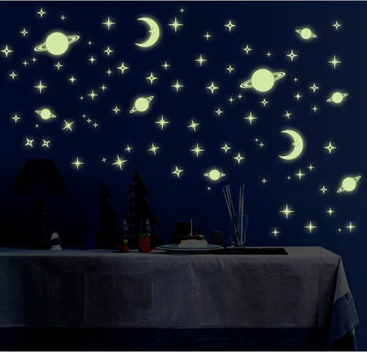 Universe Starry Sky Luminous Wall Stickers – Glow-in-Dark Space Decor