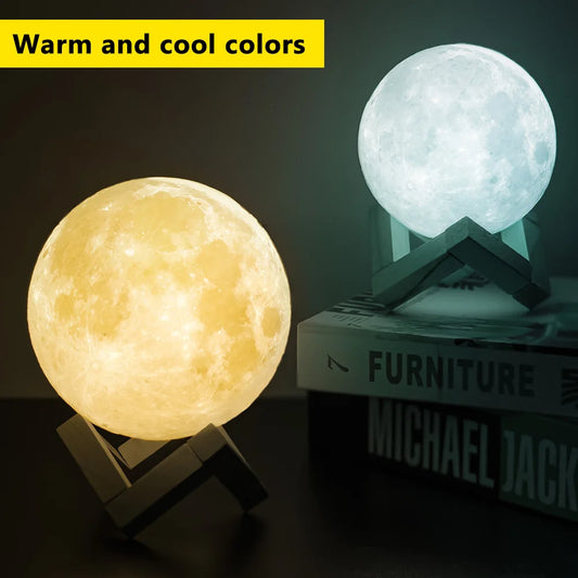 3D Print Moon Lamp – Rechargeable LED Night Light