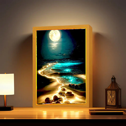LED Photo Frame Moon Lamp – Modern Table Decoration Light