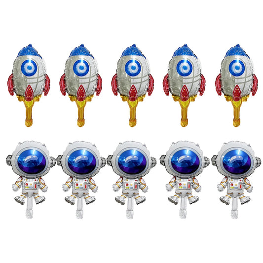 10pcs Mini Outer Space Foil Balloons Set