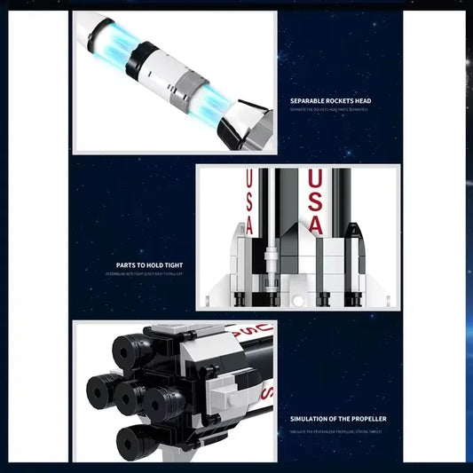 2024 New 1969PCS NASA Apollo Saturn V Rocket Building Blocks