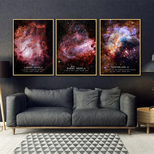Universe Space Poster Prints – Nebula, Black Hole & Galaxy Canvas Art