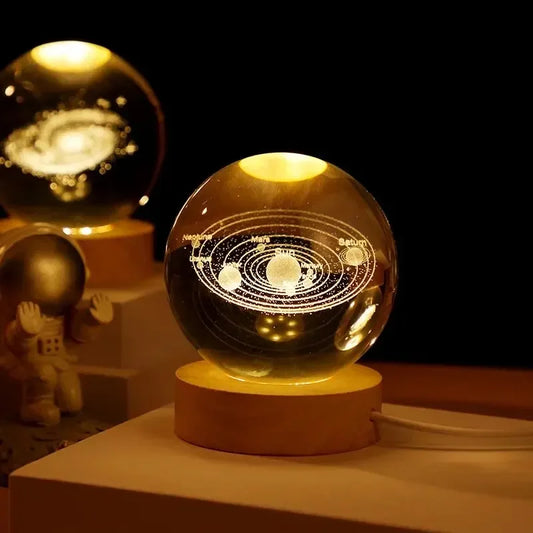 Galaxy Crystal Ball Lamp – USB LED Night Light Gift