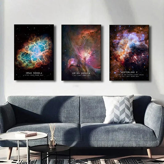 Universe Space Poster Prints – Veil Rosette Nebula Galaxy Canvas Art