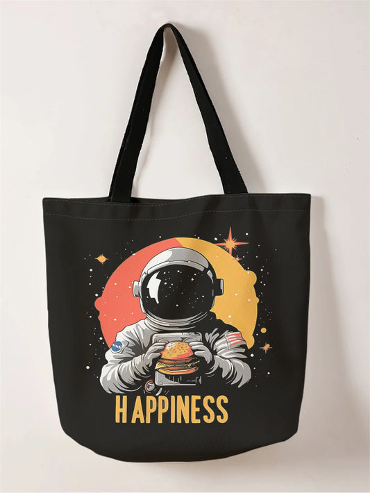 Space Alien Canvas Tote – Reusable Printed Handbag for Everyday Use