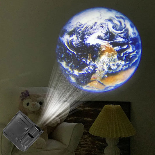 Planet Projection Lamp – Earth, Moon & Galaxy Light with Sheets
