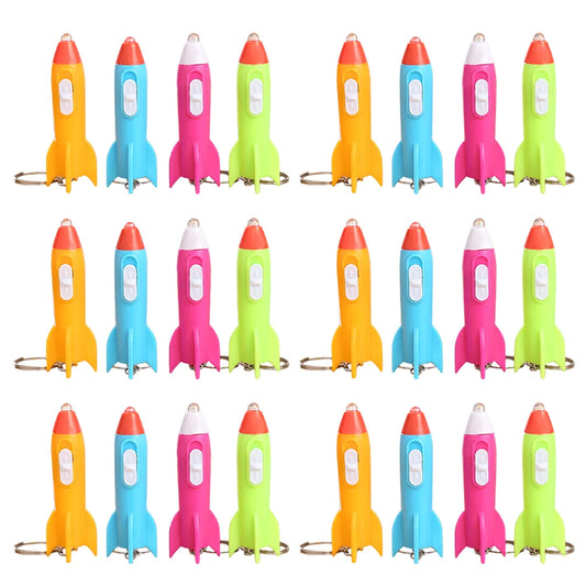 Mini Rocket LED Keychains – 12pcs Light-Up Party Favors for Kids