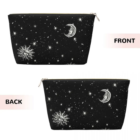 Stars, Moon & Sun Cosmetic Bag – Galaxy Makeup & Toiletry Case for Women