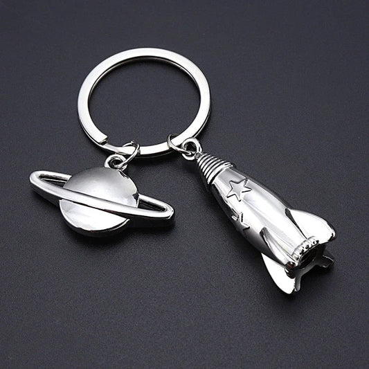 Metal Rocket Keychain – Dream Planet Spaceship Accessory for Men