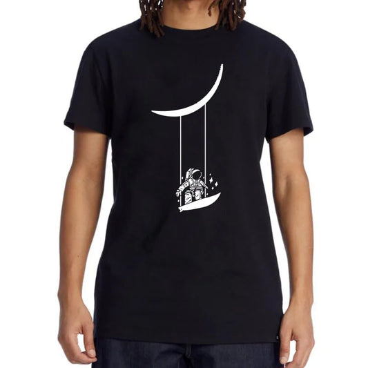 Astronaut Print Men’s T-Shirt – 100% Cotton Casual Summer Tee