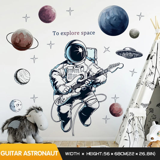 Astronaut Wall Stickers – Creative Space Decor for Kids' Rooms