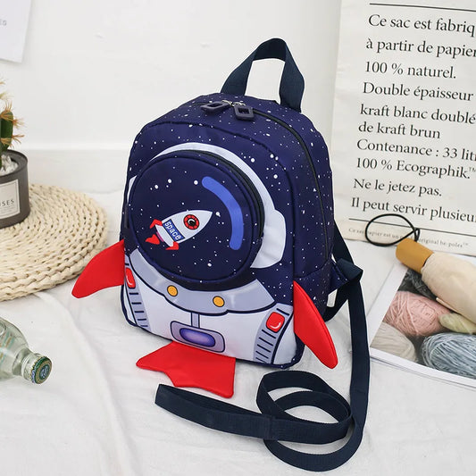 Kids Space Rocket Backpack – Anti-Lost Harness Schoolbag for Toddlers