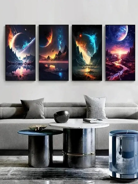 Surrealism Anime Fantasy Planet Canvas – Universe Space Art Prints