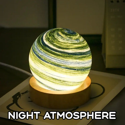 3D Moon Glass Lamp – USB Planet Night Light with Stand