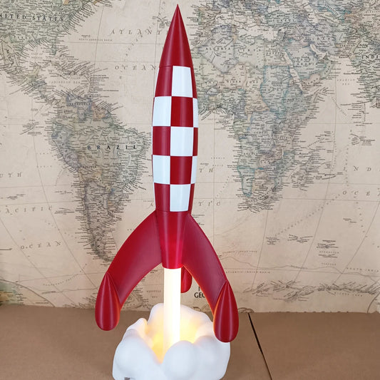 37CM 3D Print Space Rocket Launching – Objectif Lune LED Decor Model