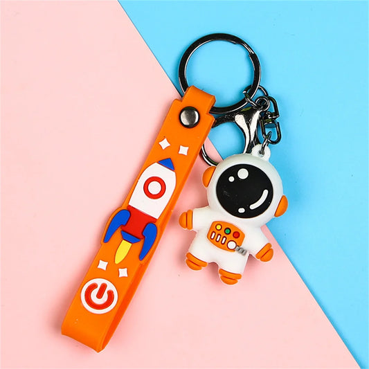 Cartoon Panda Astronaut Keychain – Soft PVC Bag Pendant Gift