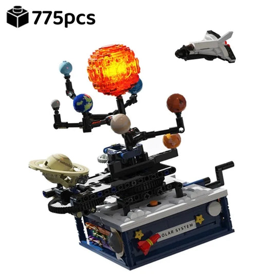 Rotating Solar System Model – Light-Up Building Block Set