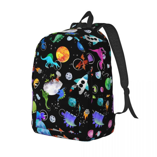 Dinosaur Astronaut Backpack – Galaxy Space School Bag for Kids