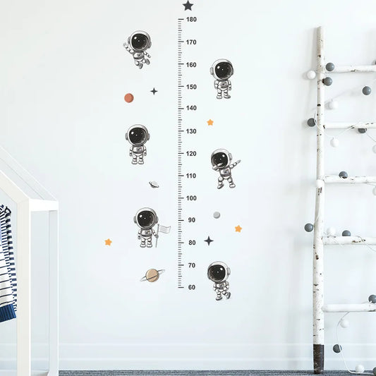 Cartoon Astronaut Height Chart – Wall Sticker for Kids' Room Décor