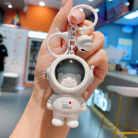 Starry Night Light Astronaut Keychain – Light-Up Bear Pendant Gift