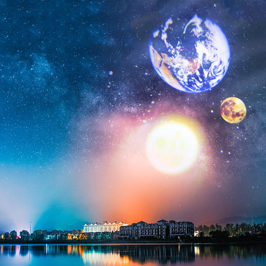 Earth & Moon Projection Lamp – LED Planet Night Light