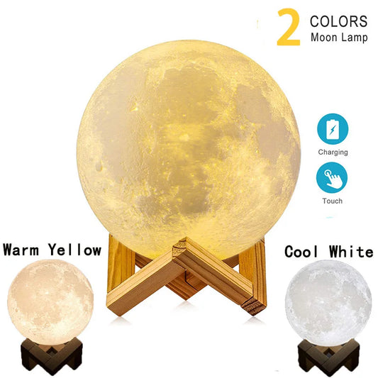 T20 3D Moon Lamp – Color-Changing LED Night Light