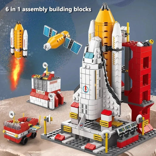 Interstellar Launch Base – 1000PCS Space Shuttle & Rocket Building Set