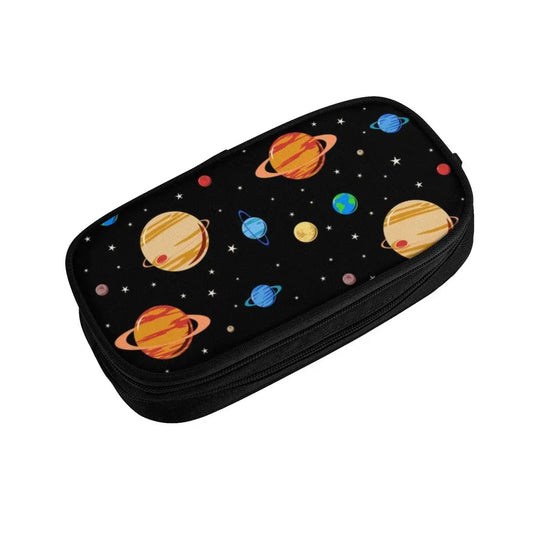 Cute Galaxy Pencil Case – Planet Pattern Stationery Pouch for Students