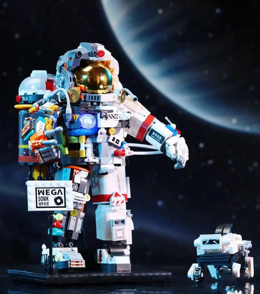Moc City Space Warrior Robot Dog – Luminous Building Block DIY Set