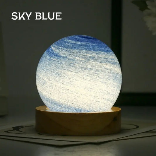 3D Moon Glass Lamp – USB Planet Night Light with Stand