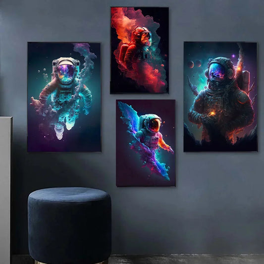 Surreal Astronaut Canvas – Galaxy Aesthetic Wall Art