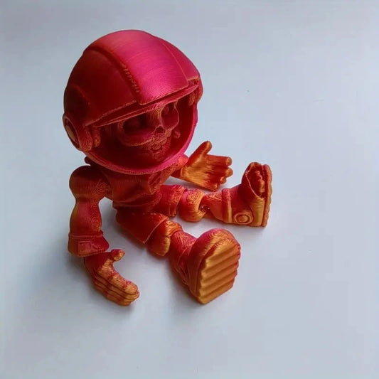 3D Printed Space Skeleton – Movable Helmet Astronaut Skull Figurine