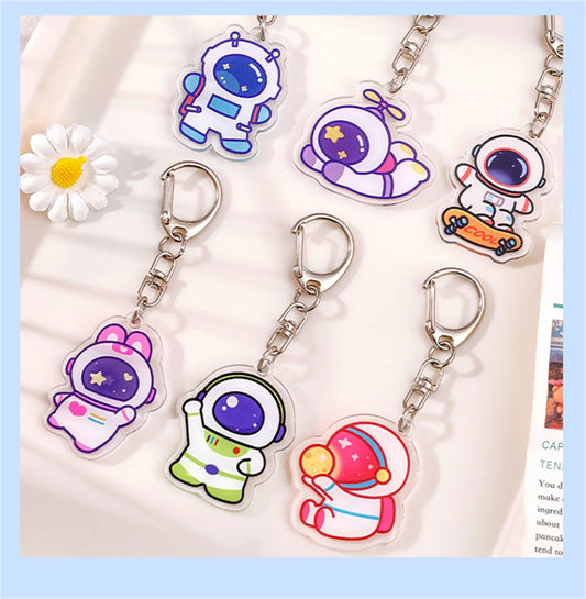 Cartoon Astronaut Acrylic Keychain