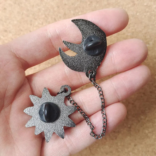Cartoon Sun and Moon Brooch Pins – Anime Badge Collection