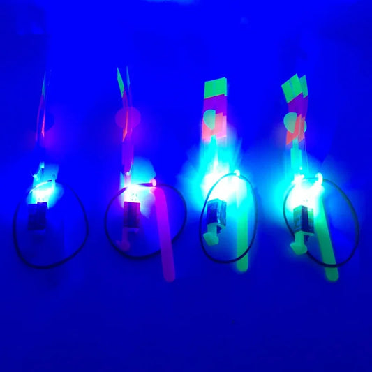 Light-Up Bamboo Dragonfly – Flying Rocket & Parachute Sky Toy